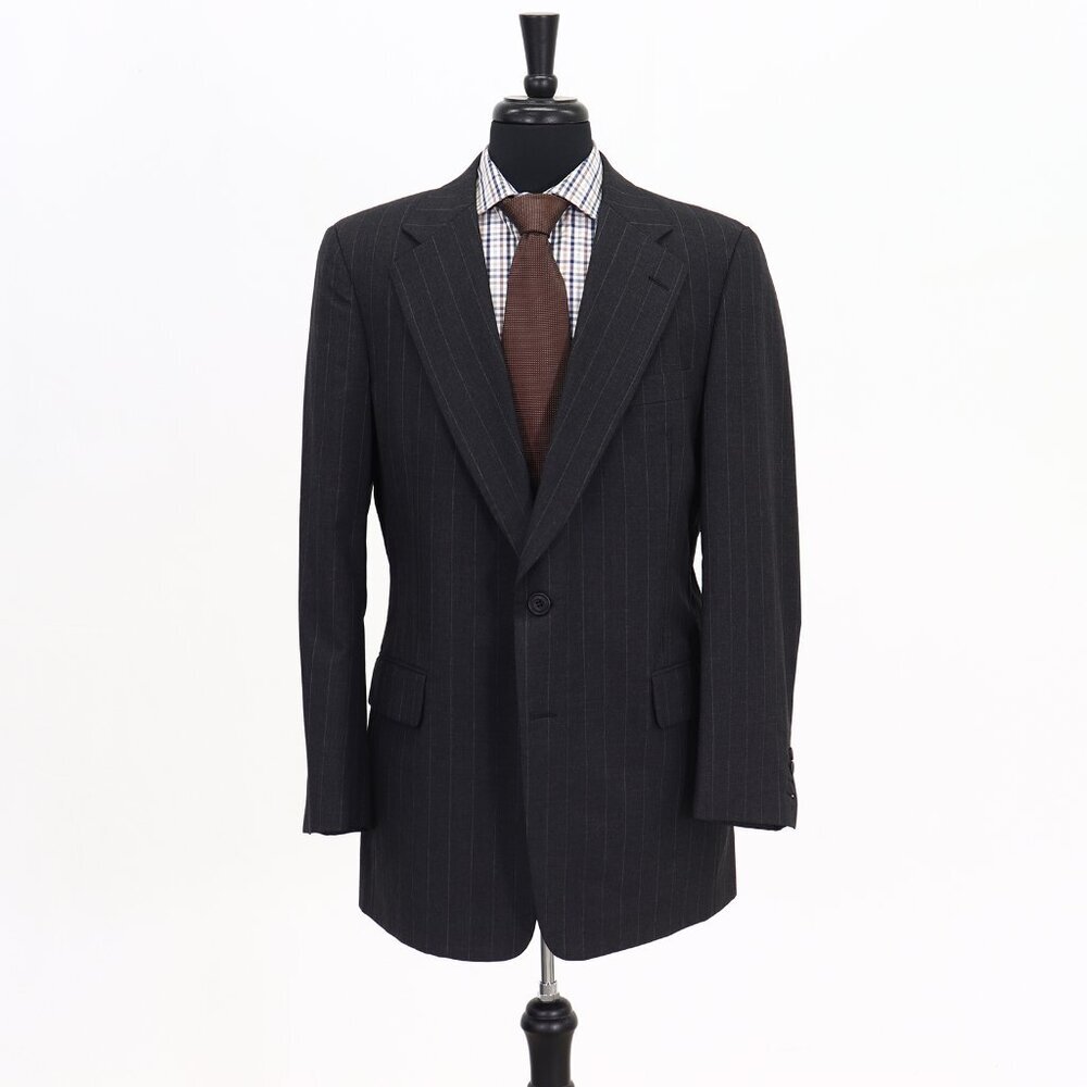 Paul Stuart 43R Gray Striped 2-Button Blazer Suit Jacket G436